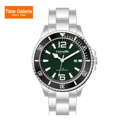 Crocodile CRDW7242.168 Silver Stainless Steel Strap Green Dial Men Watch Crocodile CRDW7242.168 Silver Stainless Steel Strap Green Dial Men Watch